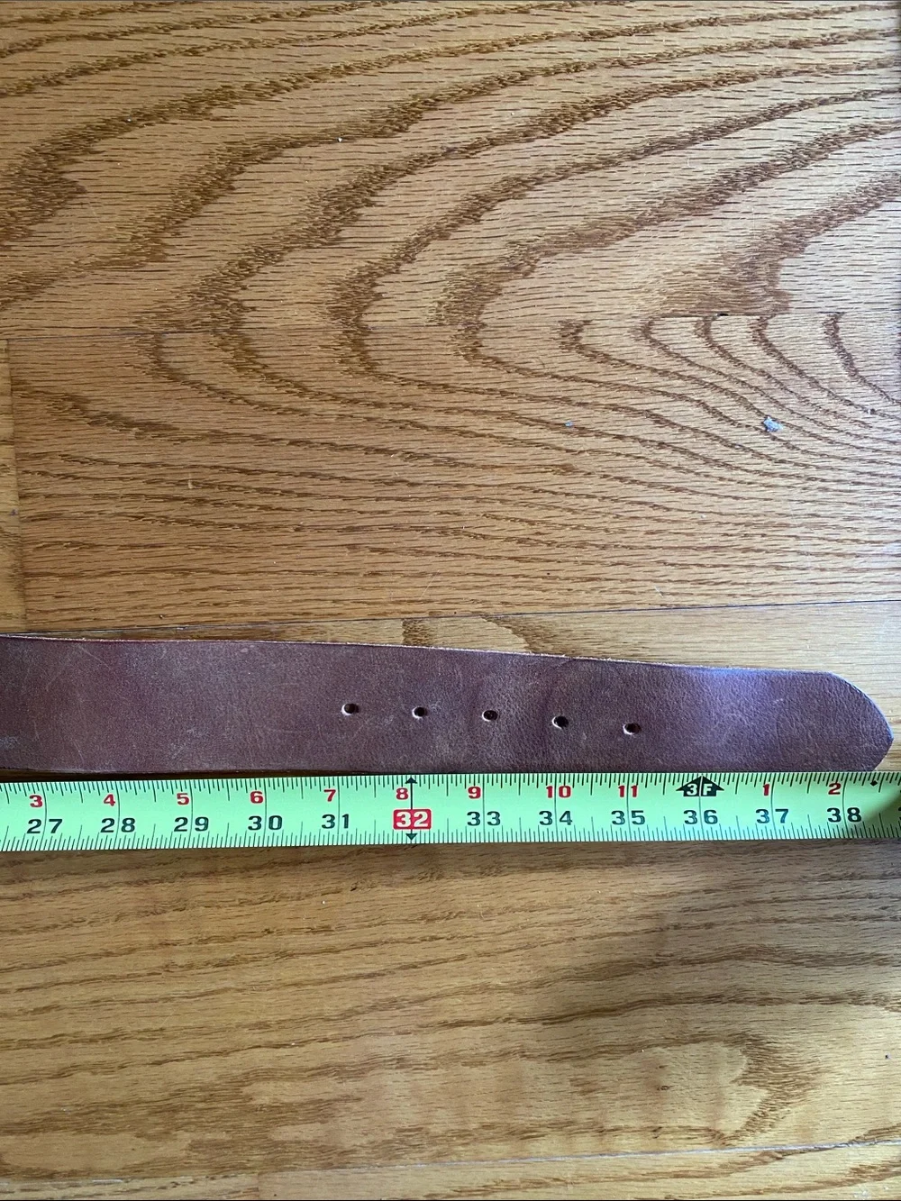 Club Monaco Tan/Brown Leather Belt with Round Metal Buckle